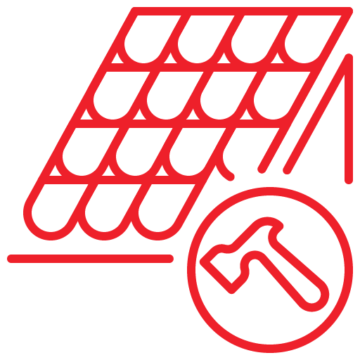 Roof repair service icon for damaged or leaking roofs